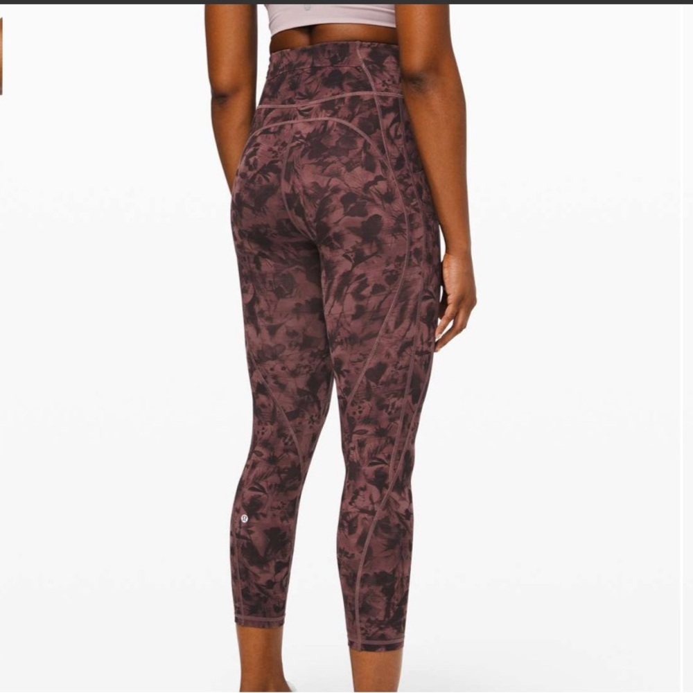 lululemon athletica Brown Floral High-Rise Leggings
